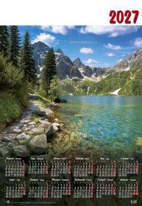 Kalendarz ścienny, jednoplanszowy (B1) 2027 - 4 Morskie Oko